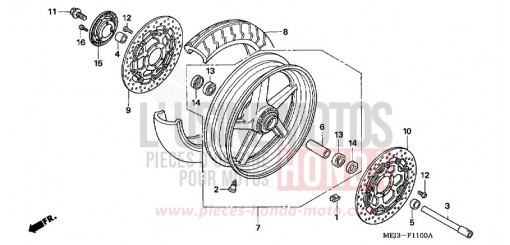 FRONT WHEEL CB13005 de 2005